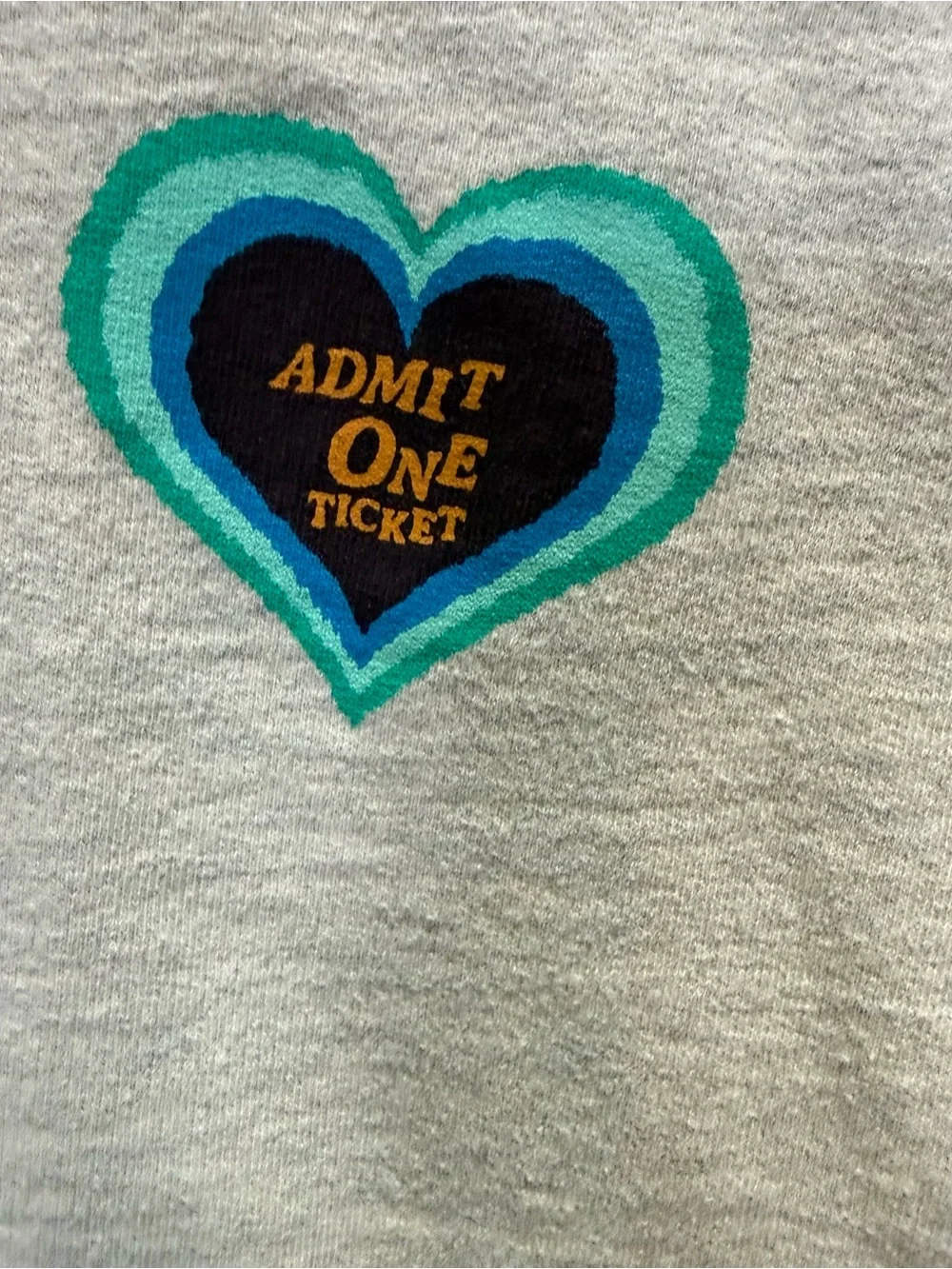 True Religion Admit One Ticket Heart Short Sleeve Sweatshirt Tee